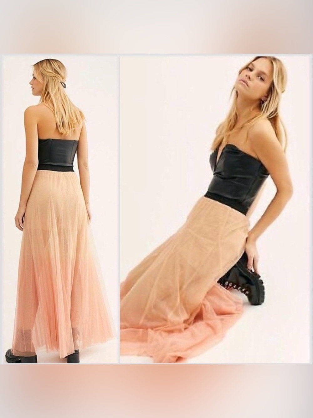 FP ONE Ombré Rhea Tulle Skirt in Nude/Peach